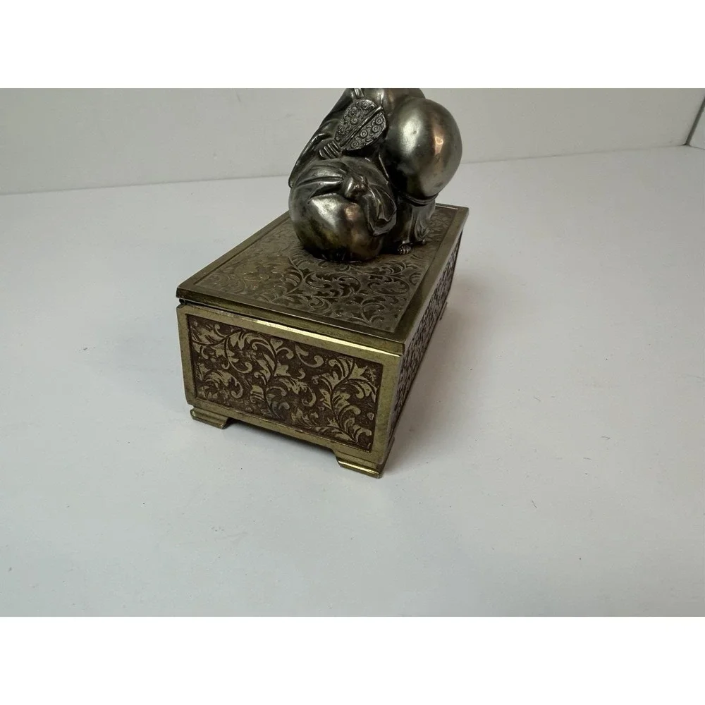 Happy Buddha Musical Jewelry Box Vintage‎ Home Decor Working